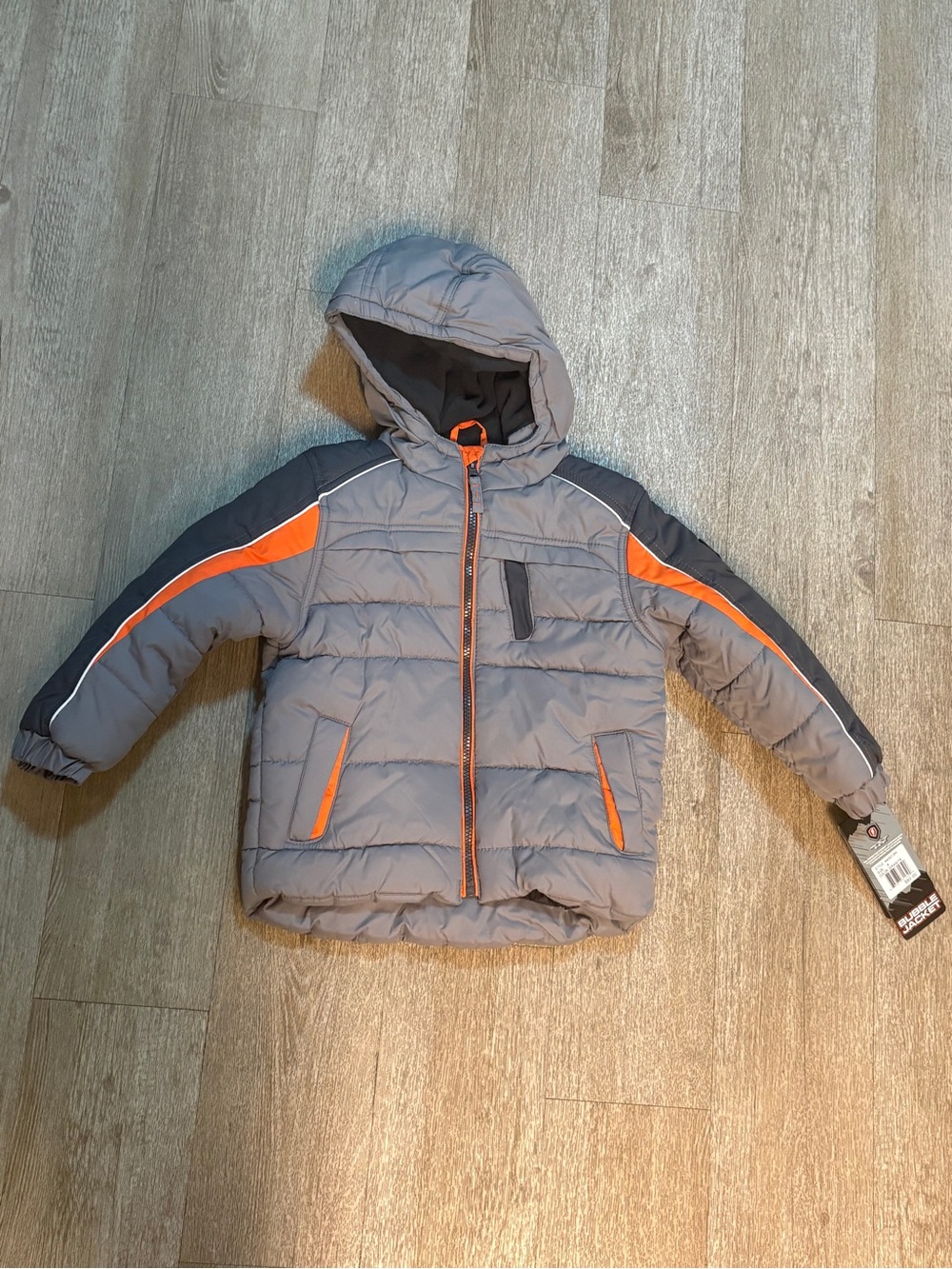 PROTECTION SYSTEM KIDS GRAY/ORANGE HOODED COAT SIZE 4